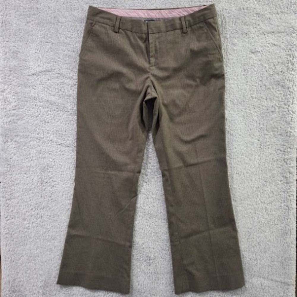 Gap Hip Slung Dress Pants Womens 10 Brown Taupe Pinstripe Business Casual Office